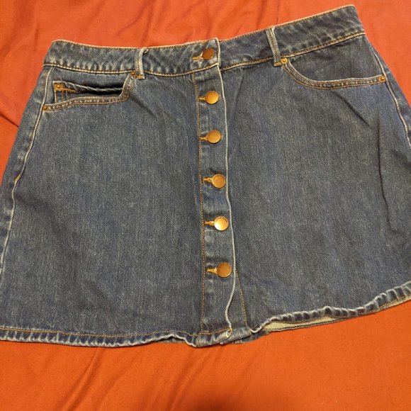 Button up Jean Skirt - Picture 1 of 2